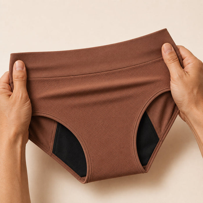 Two hands stretching the underwear
