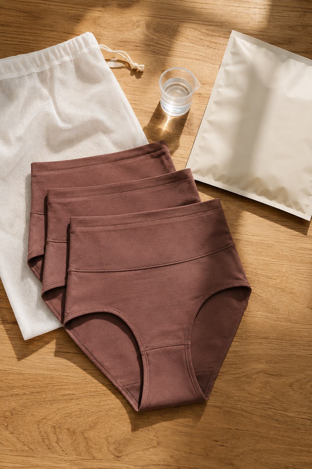 Five-pack underwear with laundry bag and discreet pouch