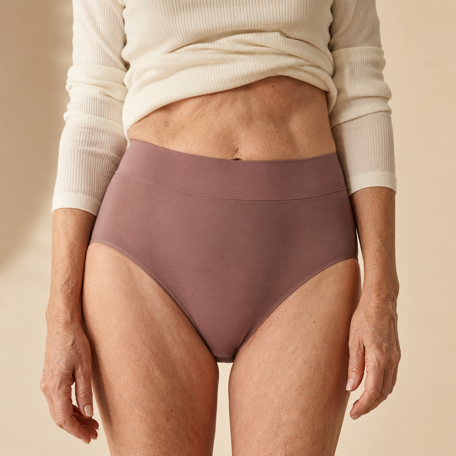 High-rise leak-protection underwear